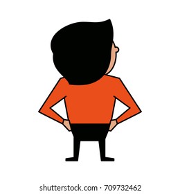 man cartoon backside icon image 