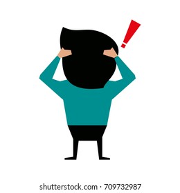 man cartoon backside icon image 