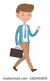 Man cartoon with bag design