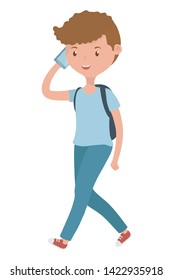 Man cartoon with bag design