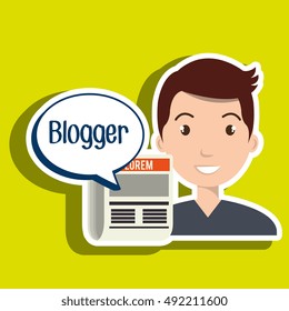 man cartoon blogger web