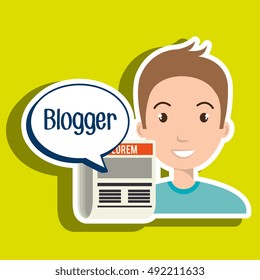 man cartoon blogger web