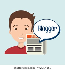 man cartoon blogger web
