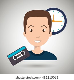 man cartoon cassette