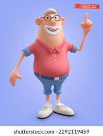 Icono vectorial 3d del personaje de caricatura masculina