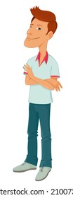 man cartoon character with folded hands