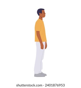 Man cartoon character standing waiting something vector illustration isolated on white background