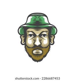 Man cartoon cute logo template 