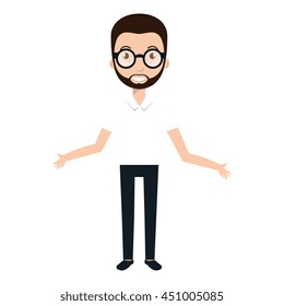 man cartoon design over white backrgound, vector illustration graphic.