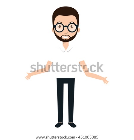 man cartoon design over white backrgound, vector illustration graphic.