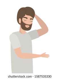 Man cartoon drawing design, Boy male person people human social media and portrait theme Vector illustration