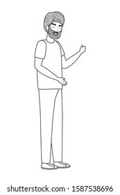 Man cartoon drawing design, Boy male person people human social media and portrait theme Vector illustration