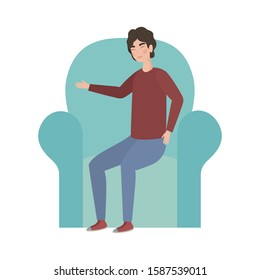 Man cartoon drawing design, Boy male person people human social media and portrait theme Vector illustration