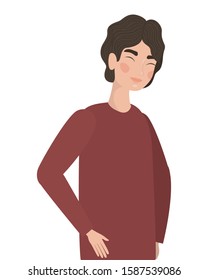 Man cartoon drawing design, Boy male person people human social media and portrait theme Vector illustration