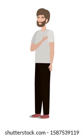 Man cartoon drawing design, Boy male person people human social media and portrait theme Vector illustration