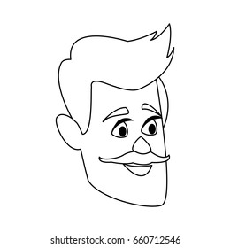 man cartoon face adult caricature character