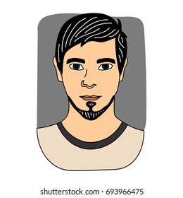 Man cartoon hairstyles with beards and mustache. A collection of fashionable stylish hairstyles, mustache and beards. Vector illustration with isolated hipsters hairstyles