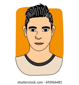 Man cartoon hairstyles with beards and mustache. A collection of fashionable stylish hairstyles, mustache and beards. Vector illustration with isolated hipsters hairstyles