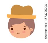 Man cartoon with hat design, Boy male person people human social media and portrait theme Vector illustration