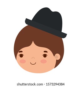 Man cartoon with hat design, Boy male person people human social media and portrait theme Vector illustration