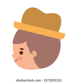 Man cartoon with hat design, Boy male person people human social media and portrait theme Vector illustration