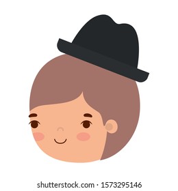 Man cartoon with hat design, Boy male person people human social media and portrait theme Vector illustration
