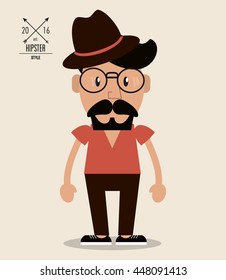 Man cartoon icon. Hipster style design. Vector graphic