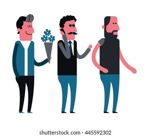 Man cartoon icon set. People design. Vector graphic