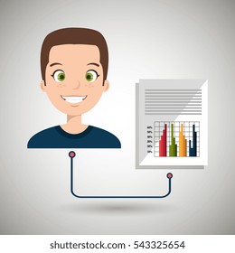 man cartoon infographic statistics