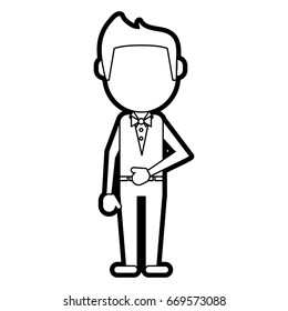 man cartoon isolated casual