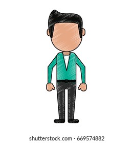man cartoon isolated casual