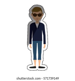 Man cartoon isolated icon vector illustration graphic design