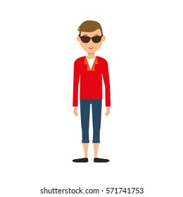 Man cartoon isolated icon vector illustration graphic design