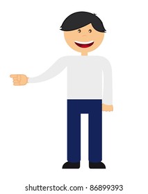 man cartoon isolated over white background. vector