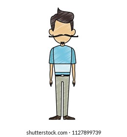 Man cartoon isolated scribble