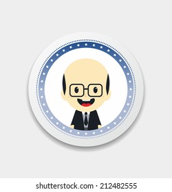 man cartoon label