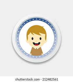 man cartoon label
