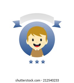man cartoon label art
