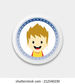 man cartoon label sticker
