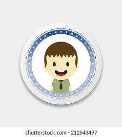 man cartoon label sticker