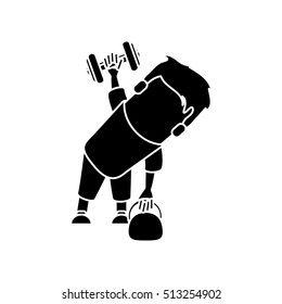 Man cartoon lifting weight design