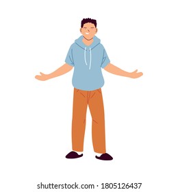 man cartoon with pullover design, Boy male person people human social media and portrait theme Vector illustration