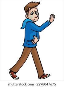man cartoon run vector illustration