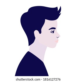 Mann Cartoon in Seitenansicht Design, Boy männliche Person Menschen menschliche soziale Medien und Portrait Vektorgrafik