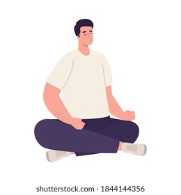 man cartoon sitting design, Boy male person people human social media and portrait theme Vector illustration