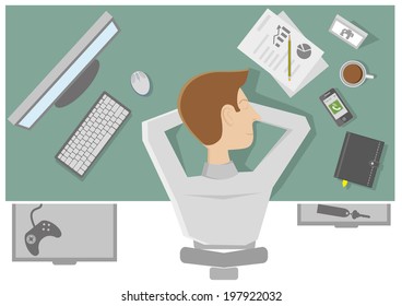 Flat Design Illustration Concept Man Bill Stock Illustration 311126600