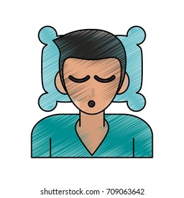 Man cartoon sleeping