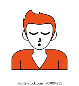 Man cartoon sleeping