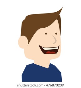 man cartoon smiling isolated