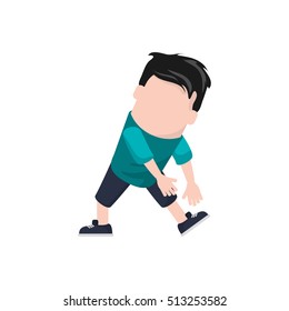 Man cartoon stretching design